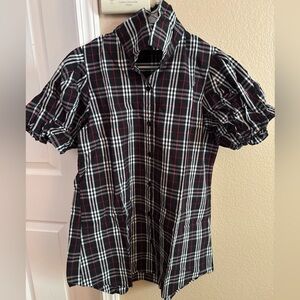 Womens Black and Red Plaid Shirt